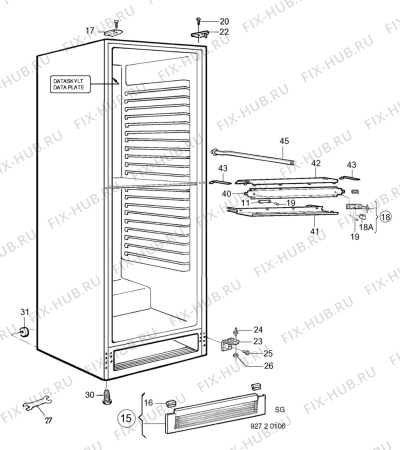 Взрыв-схема холодильника Electrolux ER3803K - Схема узла C10 Cabinet